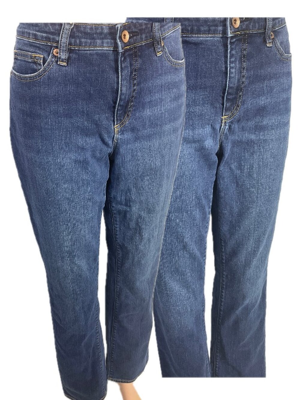 Lands End Sz 10 Bundle of 2 Mid Rise Straight Blue Jean Womens Denim 446660